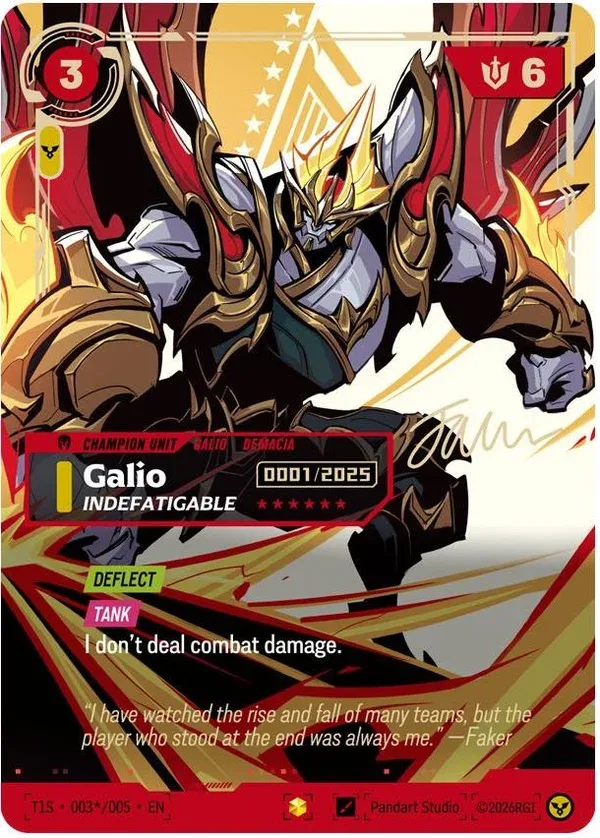 Galio, Indefatigable (T1 Signature · Faker · Serial Numbered)
